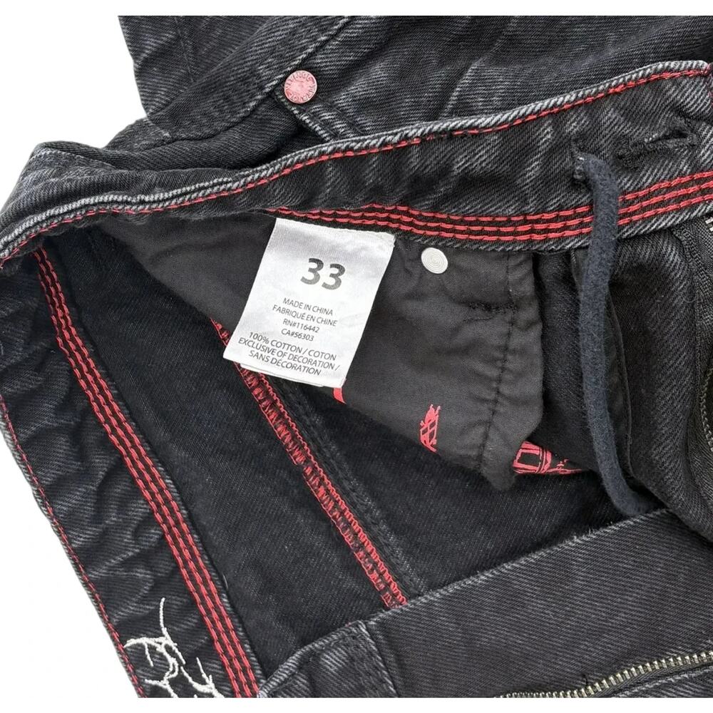 Vitriol Black Denim Cargo Shorts Grommet Straps - Picture 6 of 7